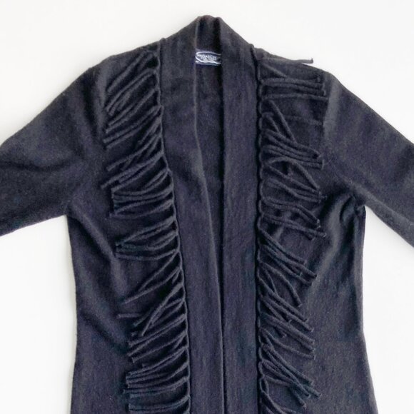 Magaschoni Cashmere Fringed Open Cardigan - Picture 4 of 8
